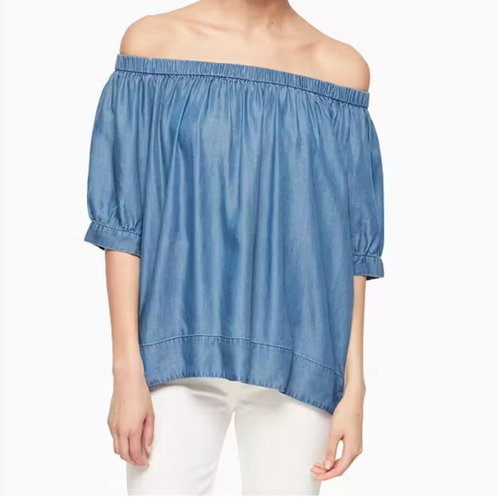 Broome Street by Kate Spade chambray off the shoulder top, small